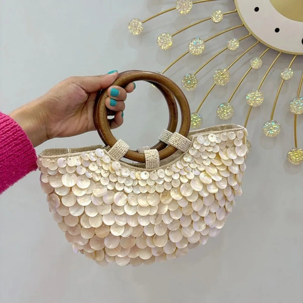 Handmade Seashell Beaded Bag