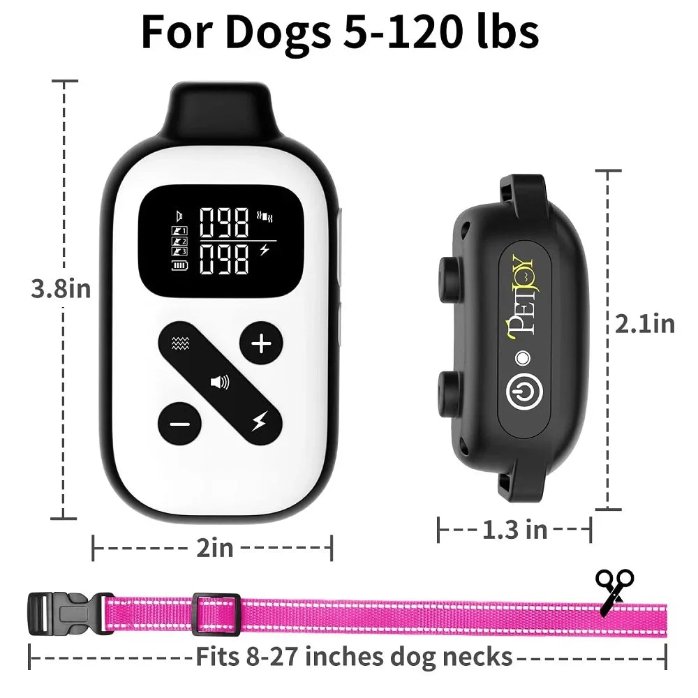 IPX7 Waterproof Remote Dog Training Collar with Auto Anti-Bark Mode