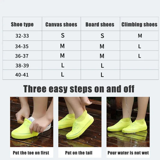 Reusable Shoe Covers – Waterproof Shoe Covers Silicone Anti-Slip Rain Boots Solid Polyester Universal