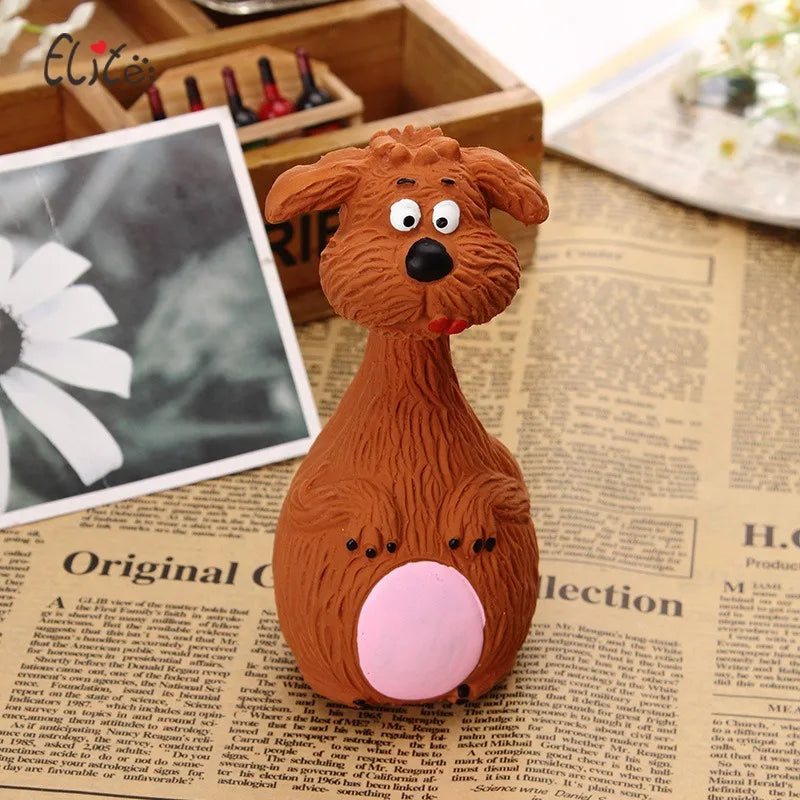 Cartoon Squeaky Rubber Dog Toy