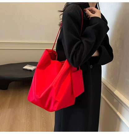 Minimalist Nylon Tote Shoulder Bag