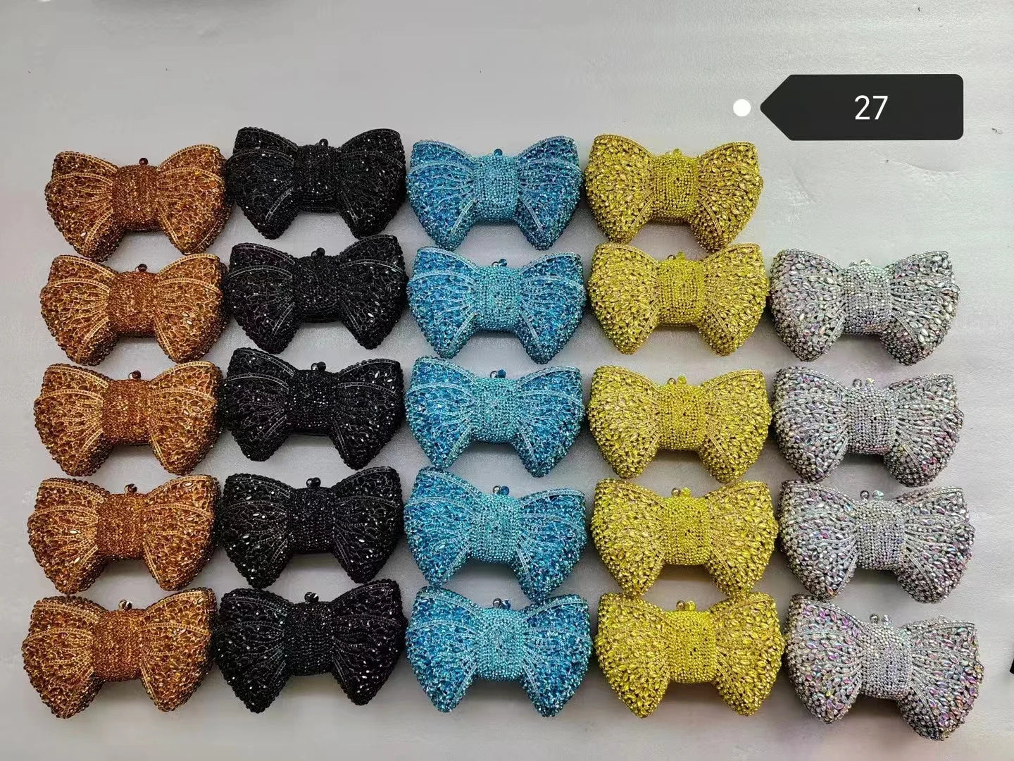 Rhinestone Bow Evening Clutch