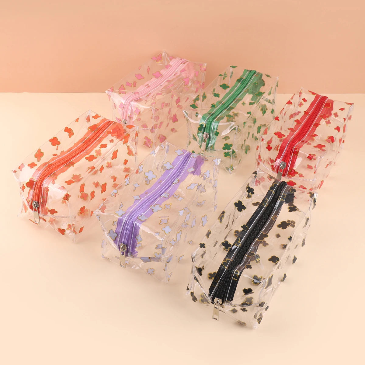 Clear Glitter Four Leaf Clover Pencil Case