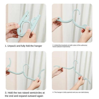Portable Folding Travel Hanger with Sock Clips