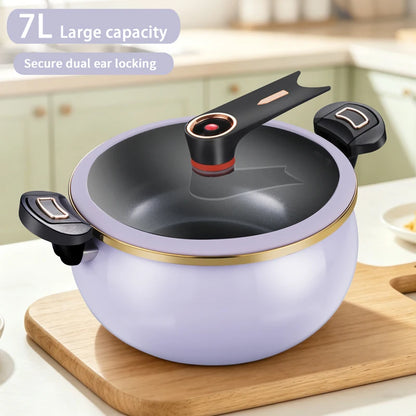 7L Non-Stick Micro Pressure Cooker with Glass Lid