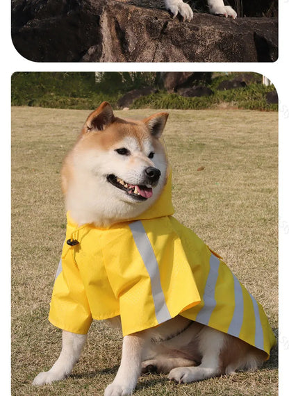 Waterproof Reflective Hooded Dog Raincoat