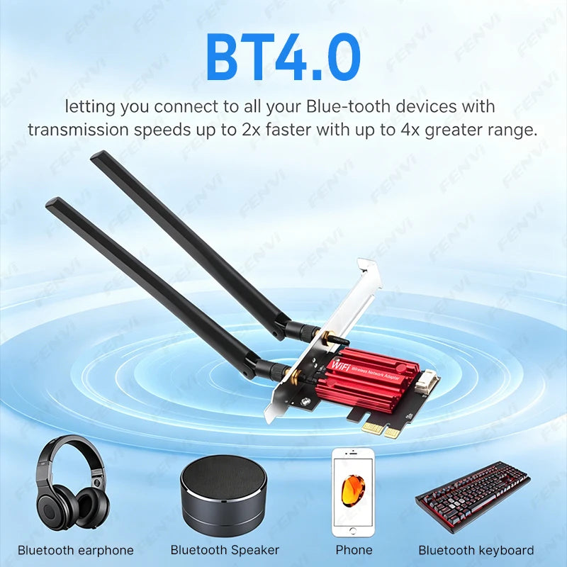 AC1200 PCIe WiFi 5 & Bluetooth 4.0 Dual-Band Network Adapter
