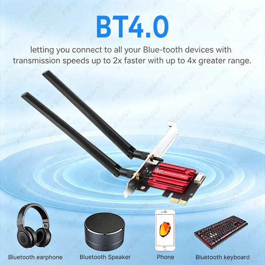 AC1200 PCIe WiFi 5 & Bluetooth 4.0 Dual-Band Network Adapter