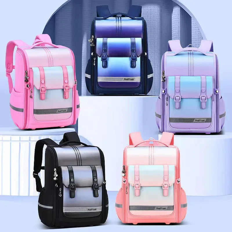 Gradient Spine Protector Kids School Backpack