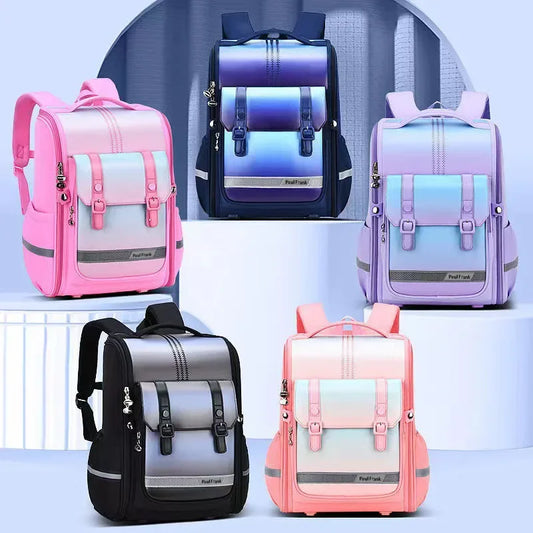 Gradient Spine Protector Kids School Backpack