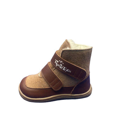 Genuine Leather Winter Barefoot Two Straps Boots