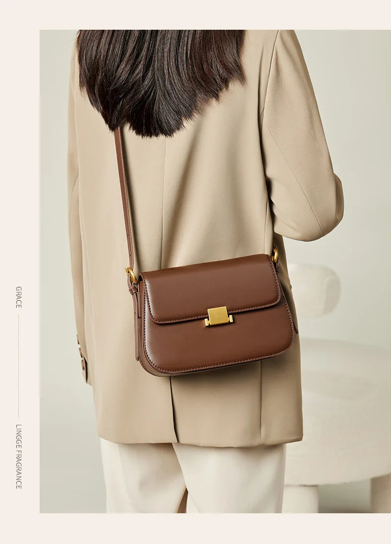 Vintage Leather Crossbody Handbag