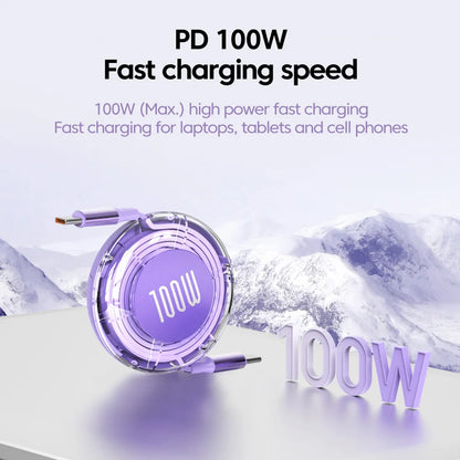 Retractable Cable USB Type C to Type C For Iphone Huawei