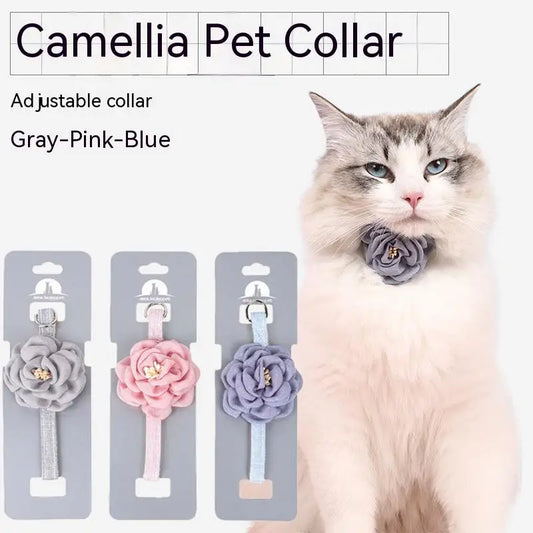 Cute Camellia Flower Cat Collar