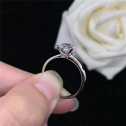 1CT Princess-Cut Moissanite Engagement Ring
