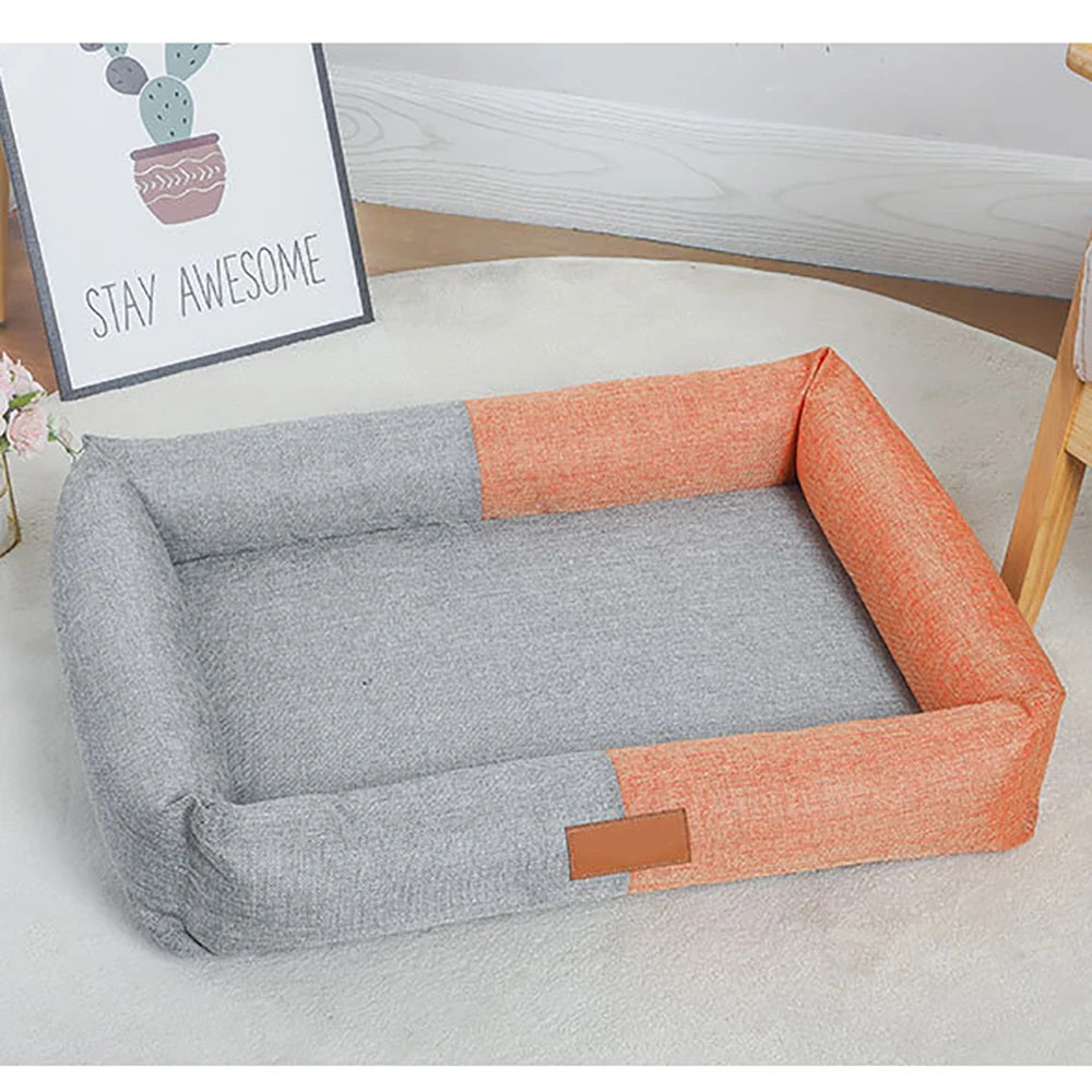 Linen Material Washable Removable Small Pet Bed