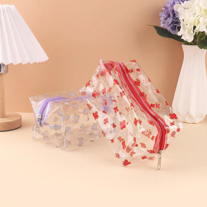 Clear Glitter Four Leaf Clover Pencil Case
