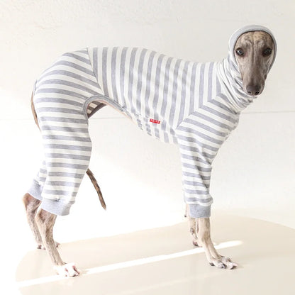 Striped Cotton Dog Pajamas for Italian Greyhounds & Whippets