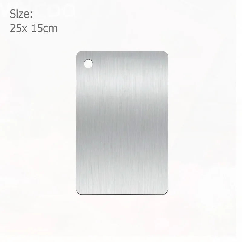 Double-Sided Stainless Steel Chopping Board for Kitchen & Dough Preparation