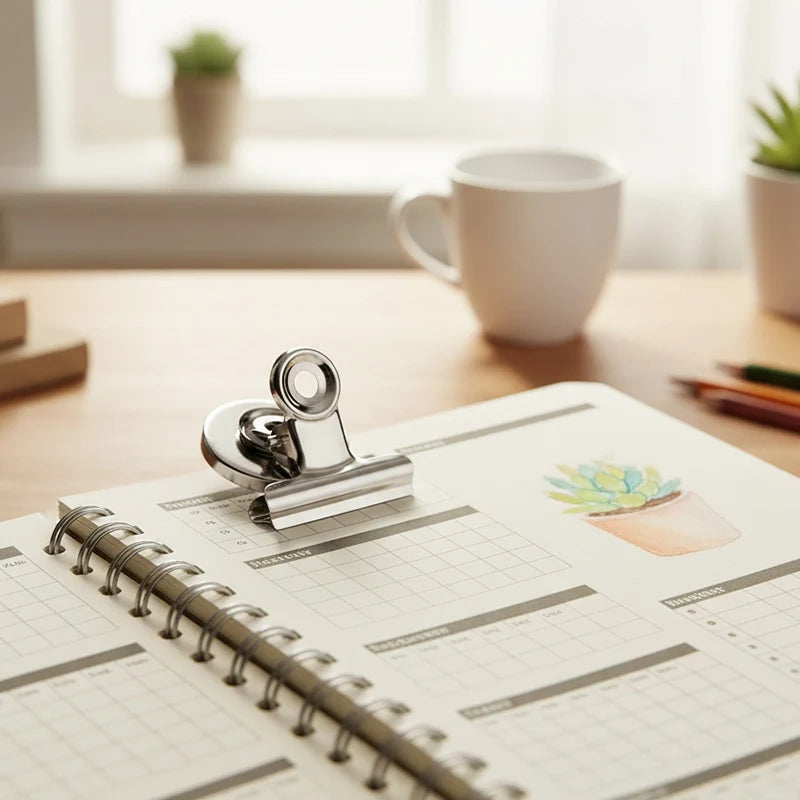 Heavy-Duty Stainless Steel Magnetic Memo Clips for Home & Office