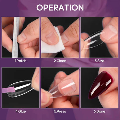 Almond False Nail Tips Set