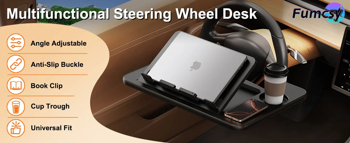 Car Steering Wheel Laptop Desk Tray