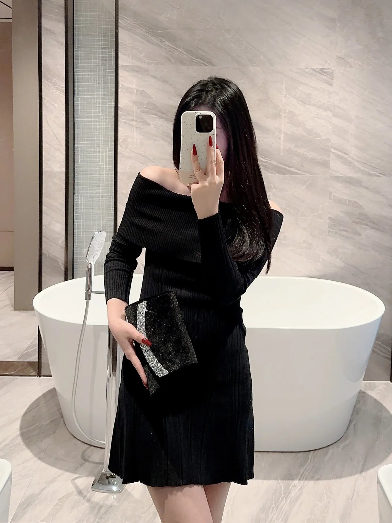 Rhinestone Velvet Evening Clutch Bag