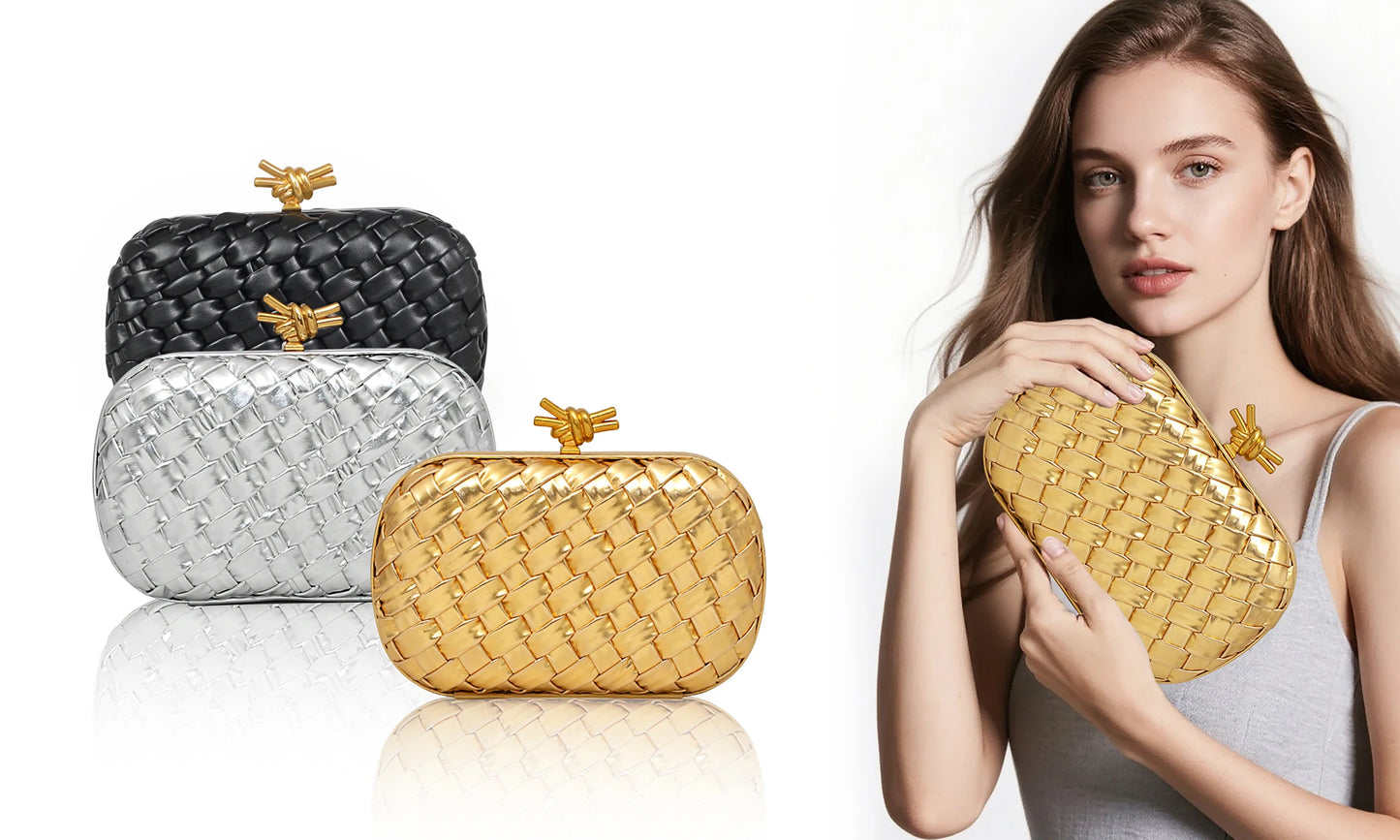 Handwoven Woven Evening Clutch Bag