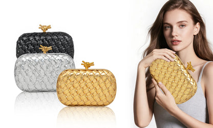 Handwoven Woven Evening Clutch Bag