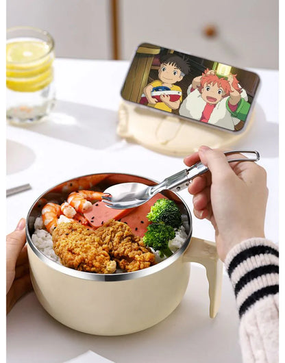 304 Stainless Steel Instant Noodle Bowl with Lid