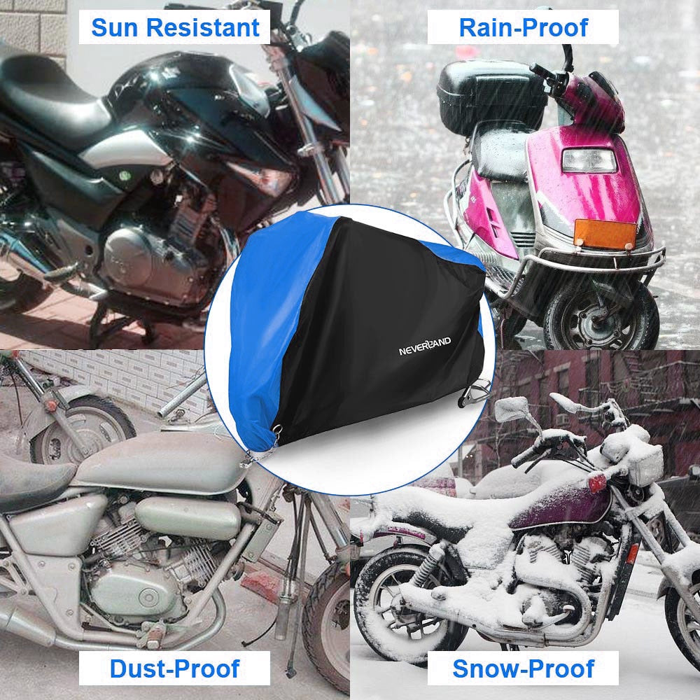 Black Blue Design Waterproof Motorcycle Covers