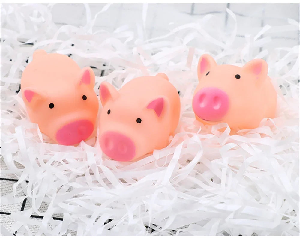Mini Squeaky Pig Dog Toy Set