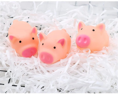 Mini Squeaky Pig Dog Toy Set