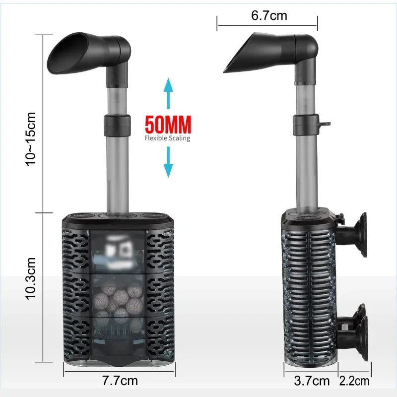 USB Aquarium Internal Filter with Bio Sponge & Water Filtration