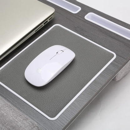 Multi-Purpose Bamboo Laptop Desk with Mouse Pad Groove