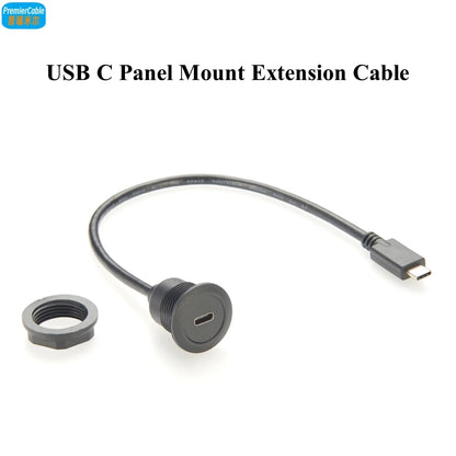 USB 3.1 Type-C Panel Mount Extension Cable – 10Gbps
