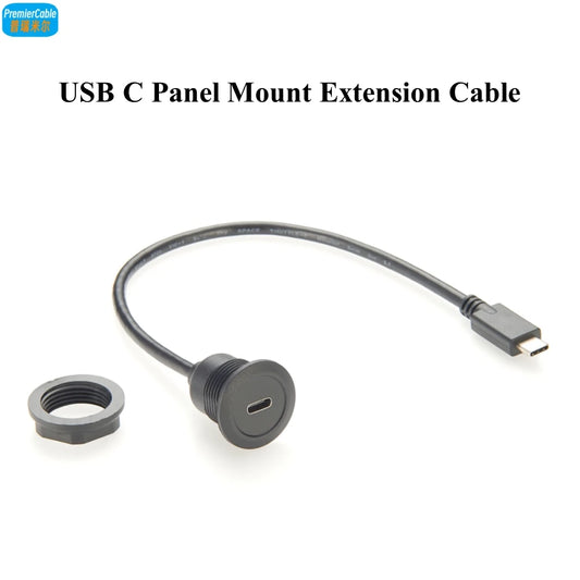 USB 3.1 Type-C Panel Mount Extension Cable – 10Gbps