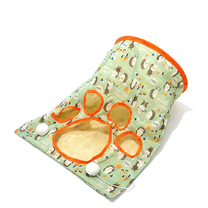 Collapsible Cat Tunnel Toy with Rattle & Teaser