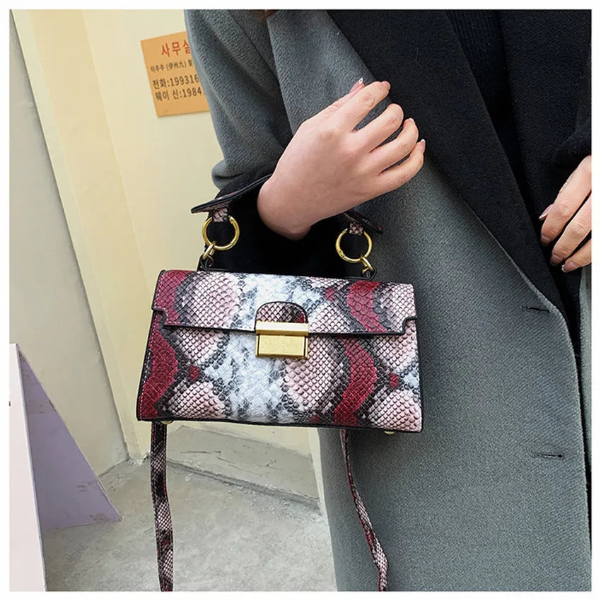 Luxury Snake Pattern Crossbody Shoulder Bag