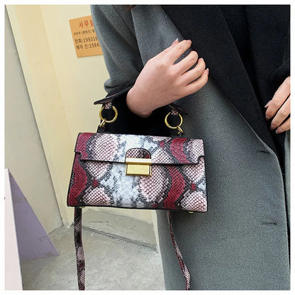 Luxury Snake Pattern Crossbody Shoulder Bag