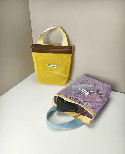 Vibrant Mesh Beach Tote Bag
