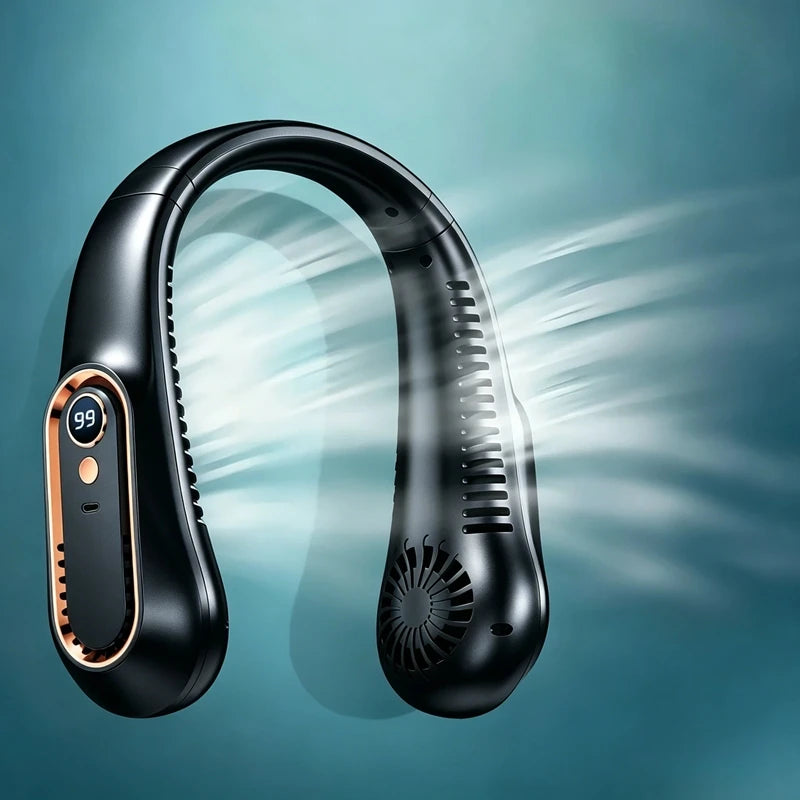 Portable Bladeless Neck Fan with LED Display