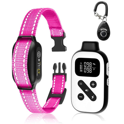 IPX7 Waterproof Remote Dog Training Collar with Auto Anti-Bark Mode
