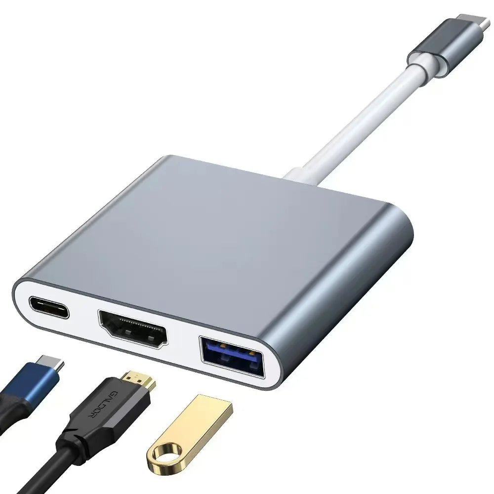 3-in-1 USB-C Hub with 4K HDMI, USB 3.0 & 100W PD Charging