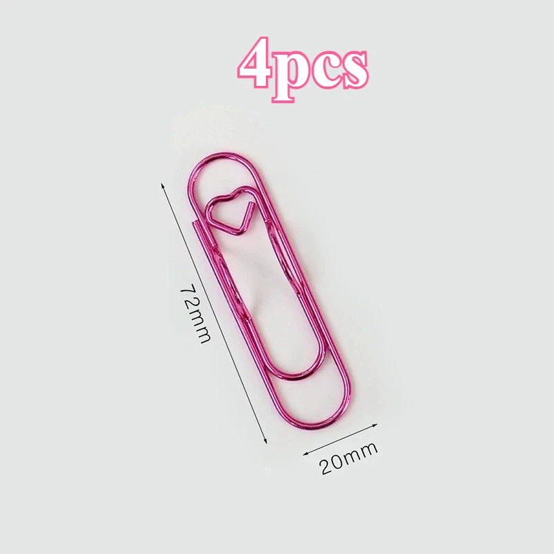 Heart-Shaped Notebook Pen Clip Set