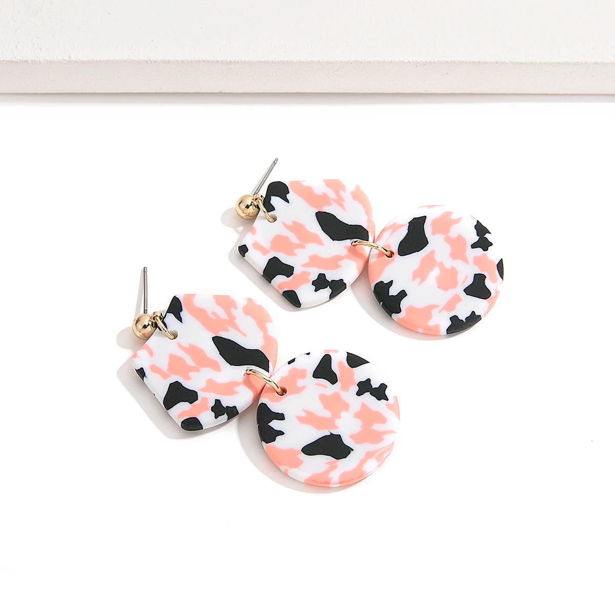 AENSOA  Colorful Painted Pattern Acrylic Drop Earrings