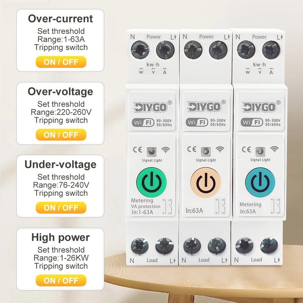 Tuya WiFi Smart Circuit Breaker with Protection