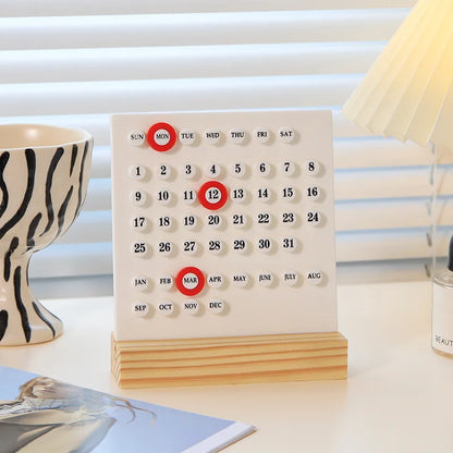 Wooden Perpetual Calendar – Adjustable Montessori Desk Calendar