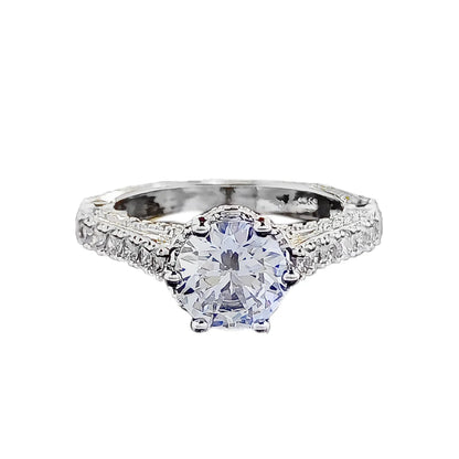 Silver-Plated Cubic Zirconia Ring