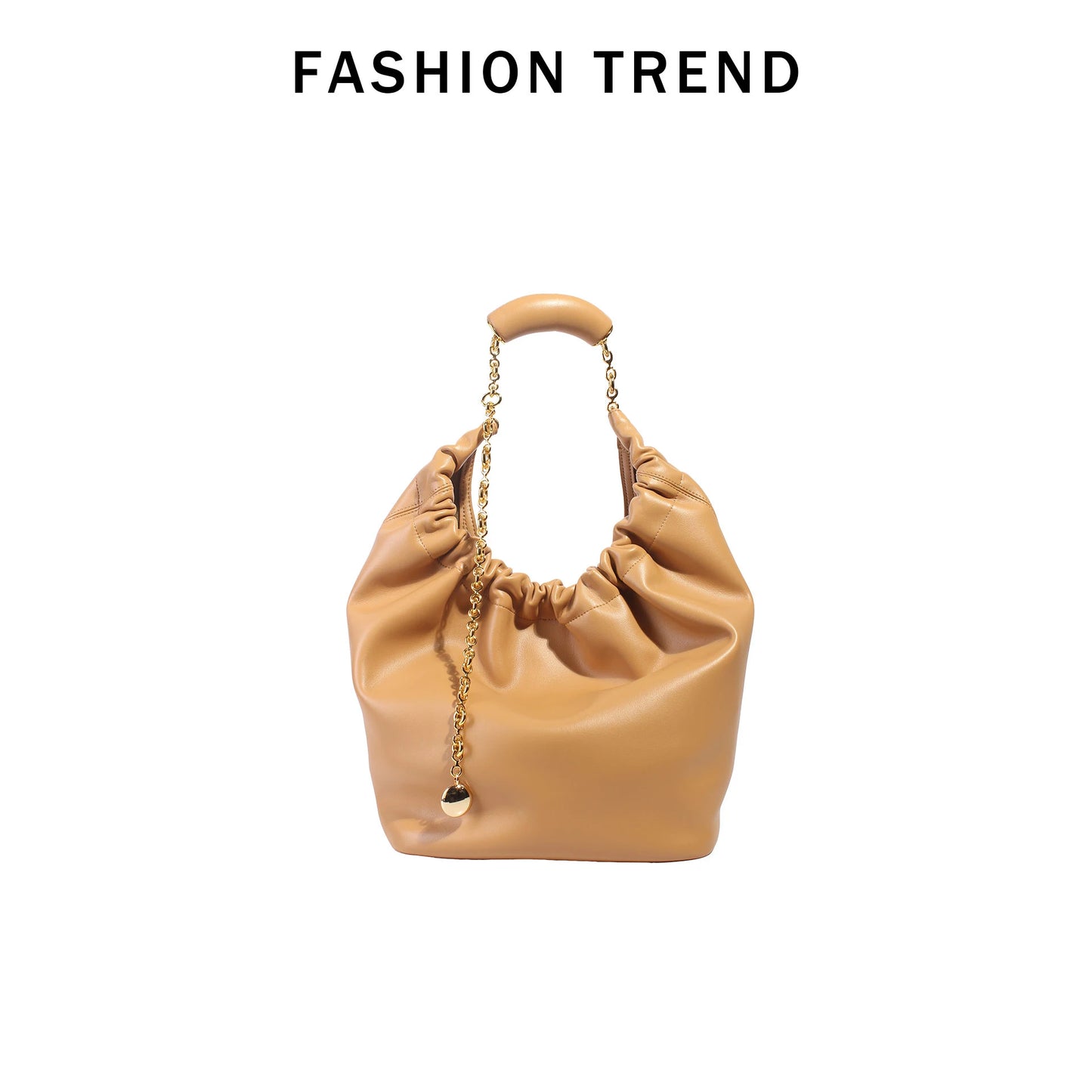 Genuine Leather Cloud Bucket Shoulder Bag